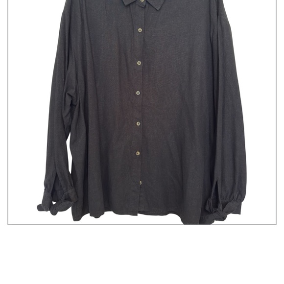 Scoop 2 piece set- shorts/long sleeve button down Women’s Size 20 - linen Blend - Picture 2 of 8